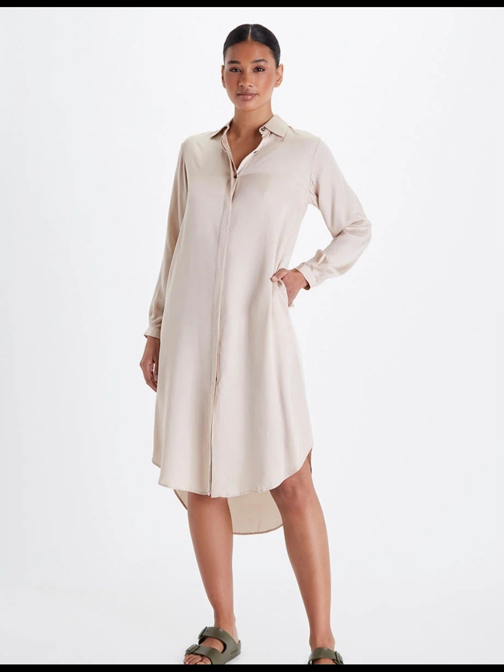 Neu Nomads Champagne Essential Shirt Dress | Dress | TENCEL™ Modal